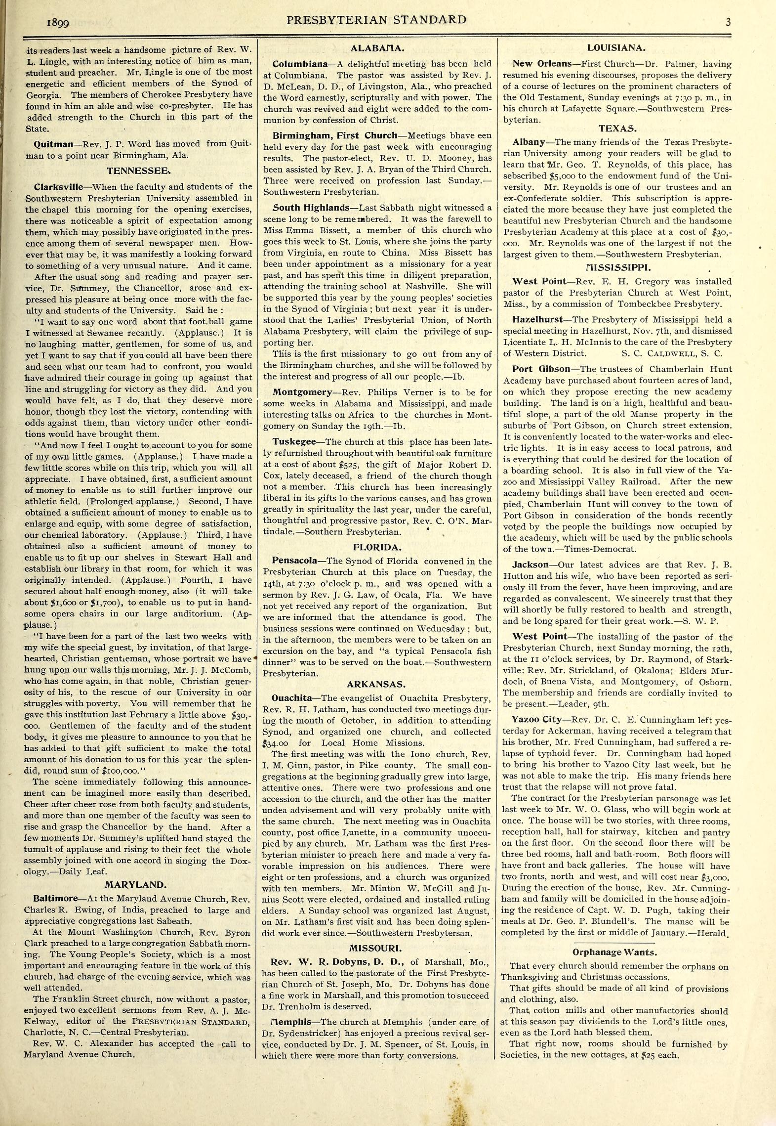 Meetings at First Pres